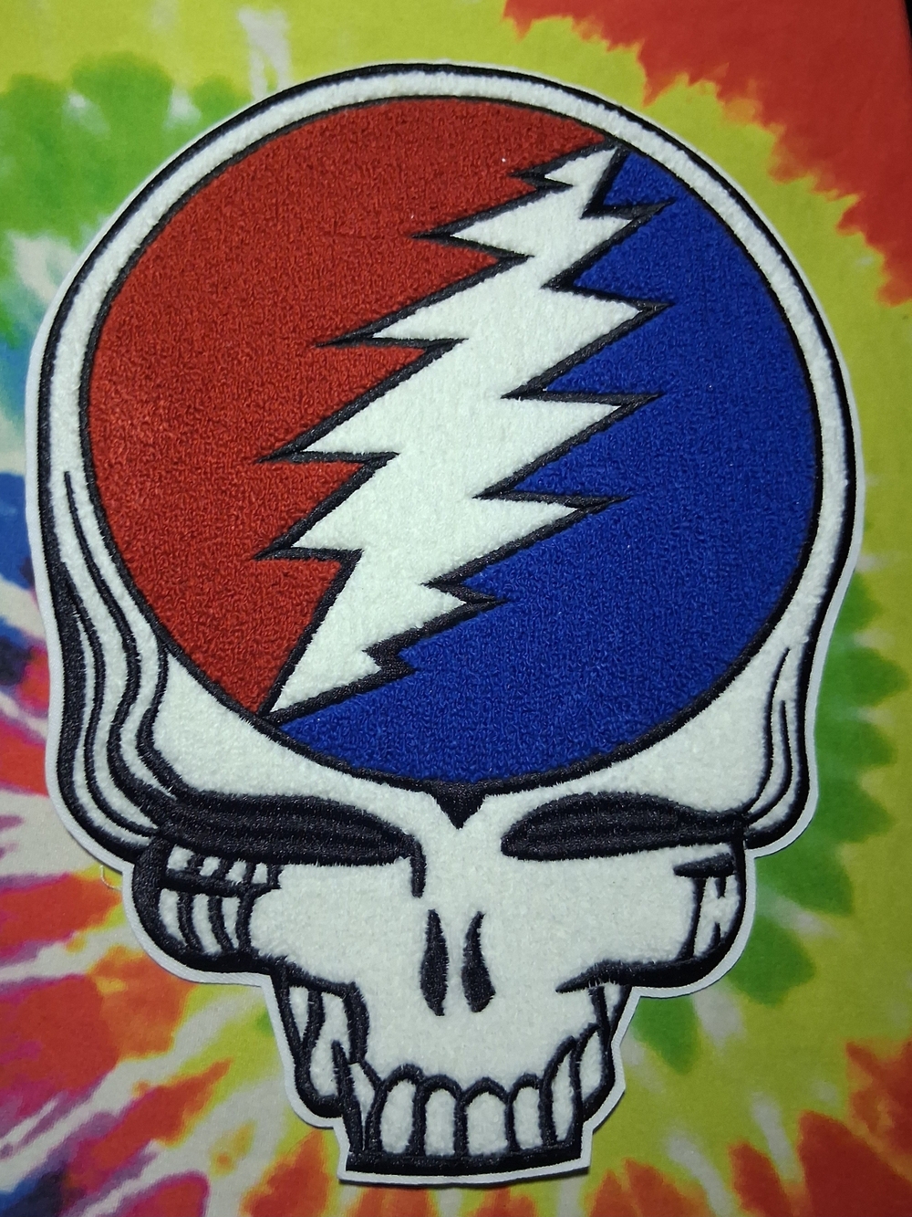 Grateful Dead Steal Your Face 12" XXL  Chenille Back Patch
